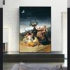 Witches Sabbath Vintage Poster Antique Painting Wall Art Picture Devil Satan Horned Goat Canvas Print Decoration