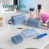 Velvet Makeup Bag: High-Capacity, Premium 4-Piece Cosmetics and Lipstick Storage Set