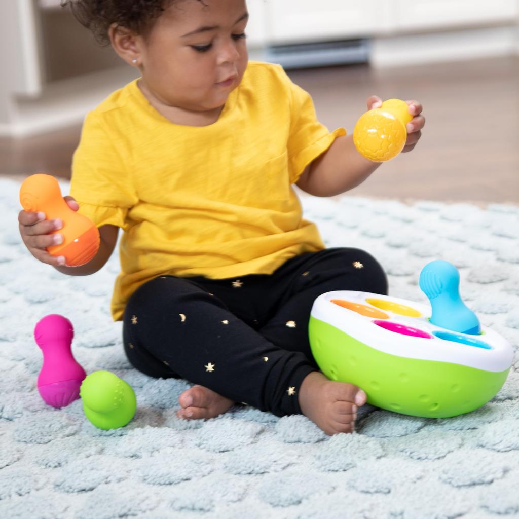 Fat Brain Toys Baby Spinny Pins Wobble Rise Up Color Matching Toy [Authentic] FA248-1