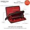 EVERSOUL Second Bag Clutch Bag Leather Genuine Leather Bag Purse Wallet Coin Purse Bag Spanish Leather FREE Black X Red