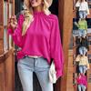 Women's Casual Fashion Leaf Collar Long Sleeve Loose Temperament Top