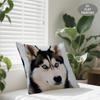 1pc Husky Dog Plush Throw Pillow Cover - Siberian Husky Face Design, Soft Couch Cushion Cover Suitable for Sofa & Bed Decor