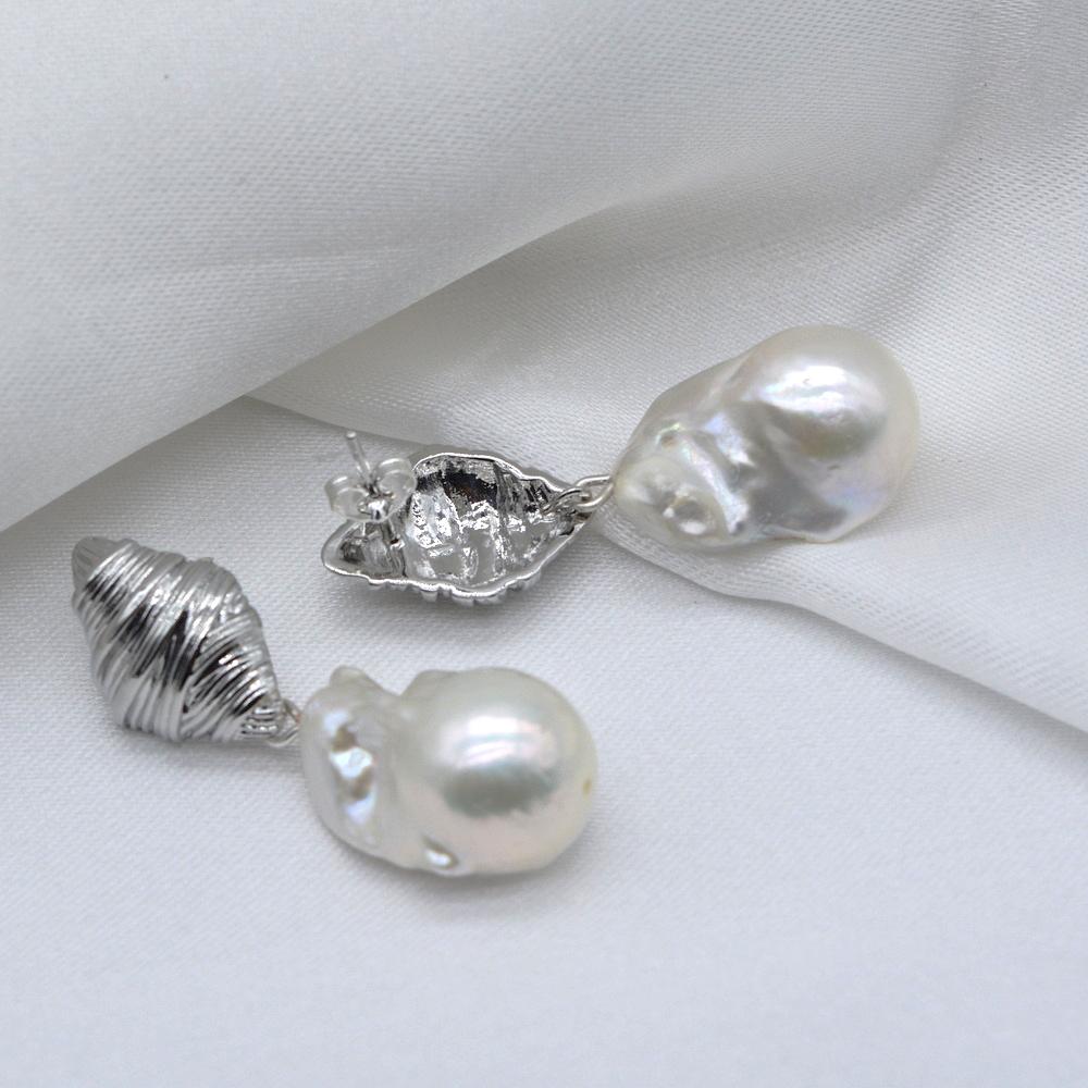 Серьги из натурального барочного жемчуга — фото 4