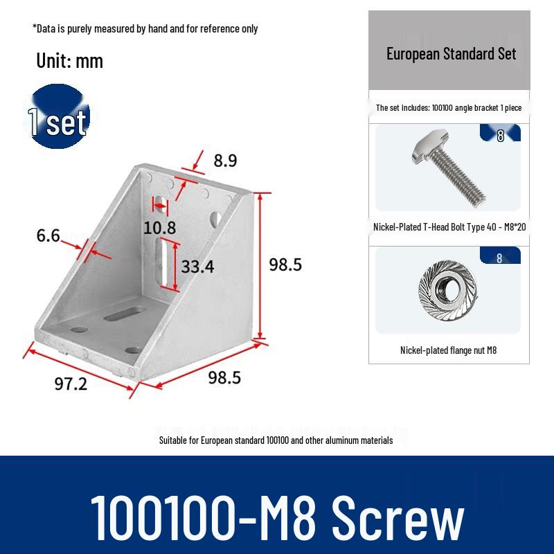 Aluminum 90° Corner Bracket Connector for 4040/2020/3030 Profiles
