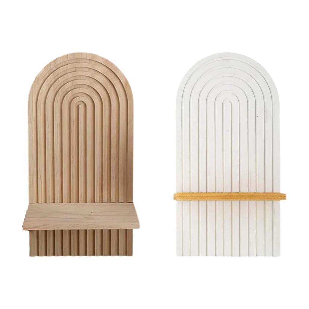 Candle Holder Boho Decor Wooden Rainbow Wall Shelves for Office Living Rooms