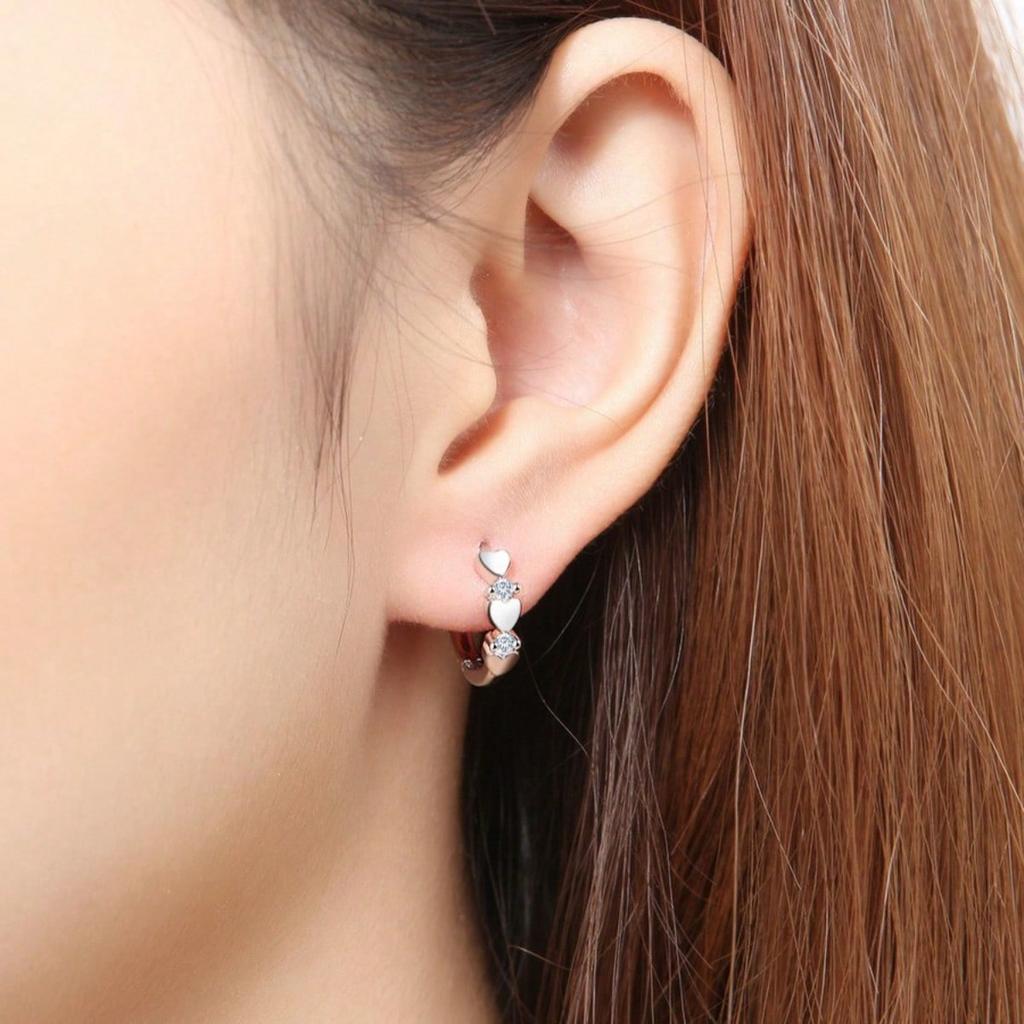 1 Pair of Lovely Double Heart Earrings for Women, Romantic and Sweet Earrings, Beautiful Jewelry for Women's Cuteness