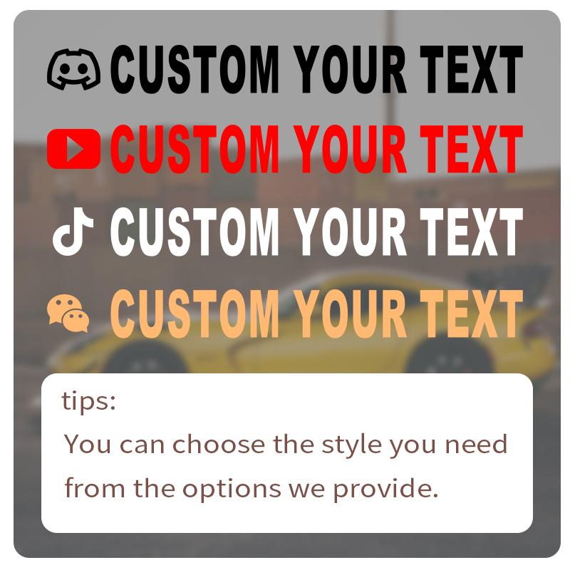 Custom Social Media Logo & Name Sticker – Personalized Vinyl Car Window Decal for Facebook IG TikTok YouTube,Durable Waterproof