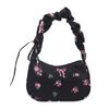 Sweet underarm bag women's new bow floral handbag niche drawstring versatile shoulder bag