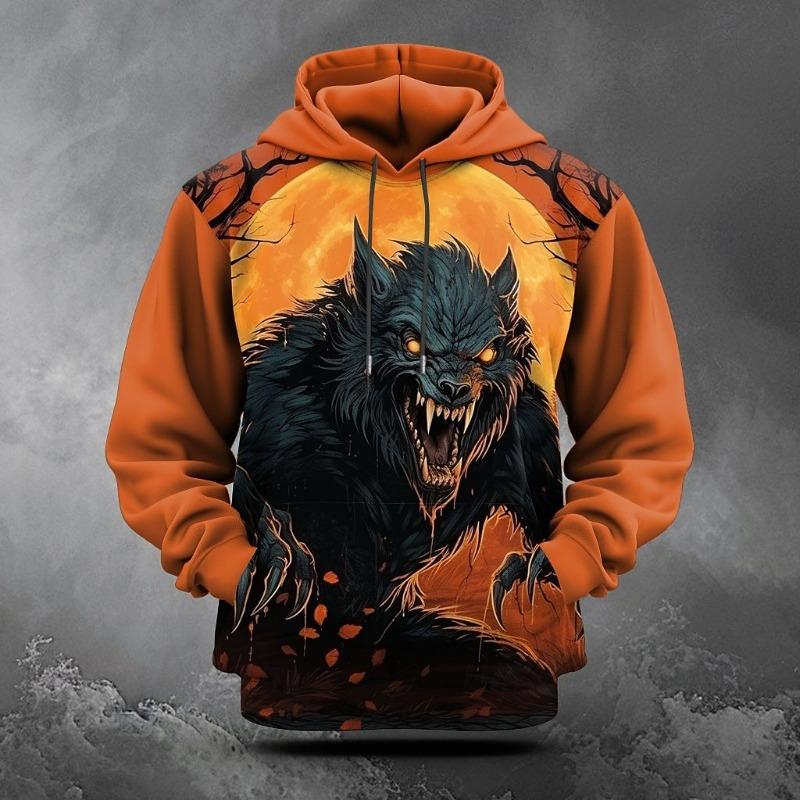 Men's Autumn and Winter 3D Printed Hooded Fashion Versatile Trend Breathable Casual Hoodies & Sweatshirts (men’s)