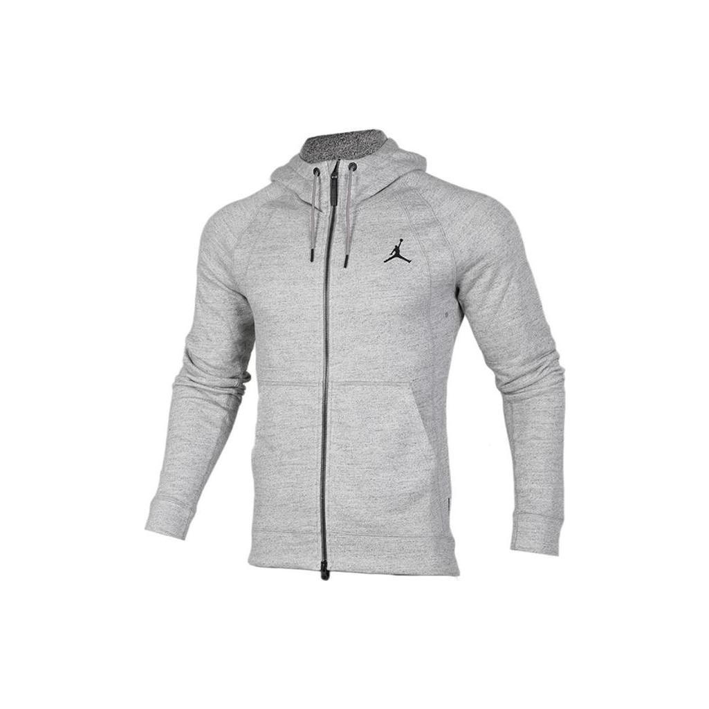 Air Jordan Solid Color Zipper Hoodie Men s Grey 860197-063 S