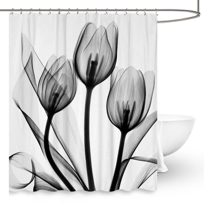 Versatile 3d Mart Waterproof Lotus Print Bathroom Polyester Shower Curtain Featuring 12 Hooks For Any Bathroom Style