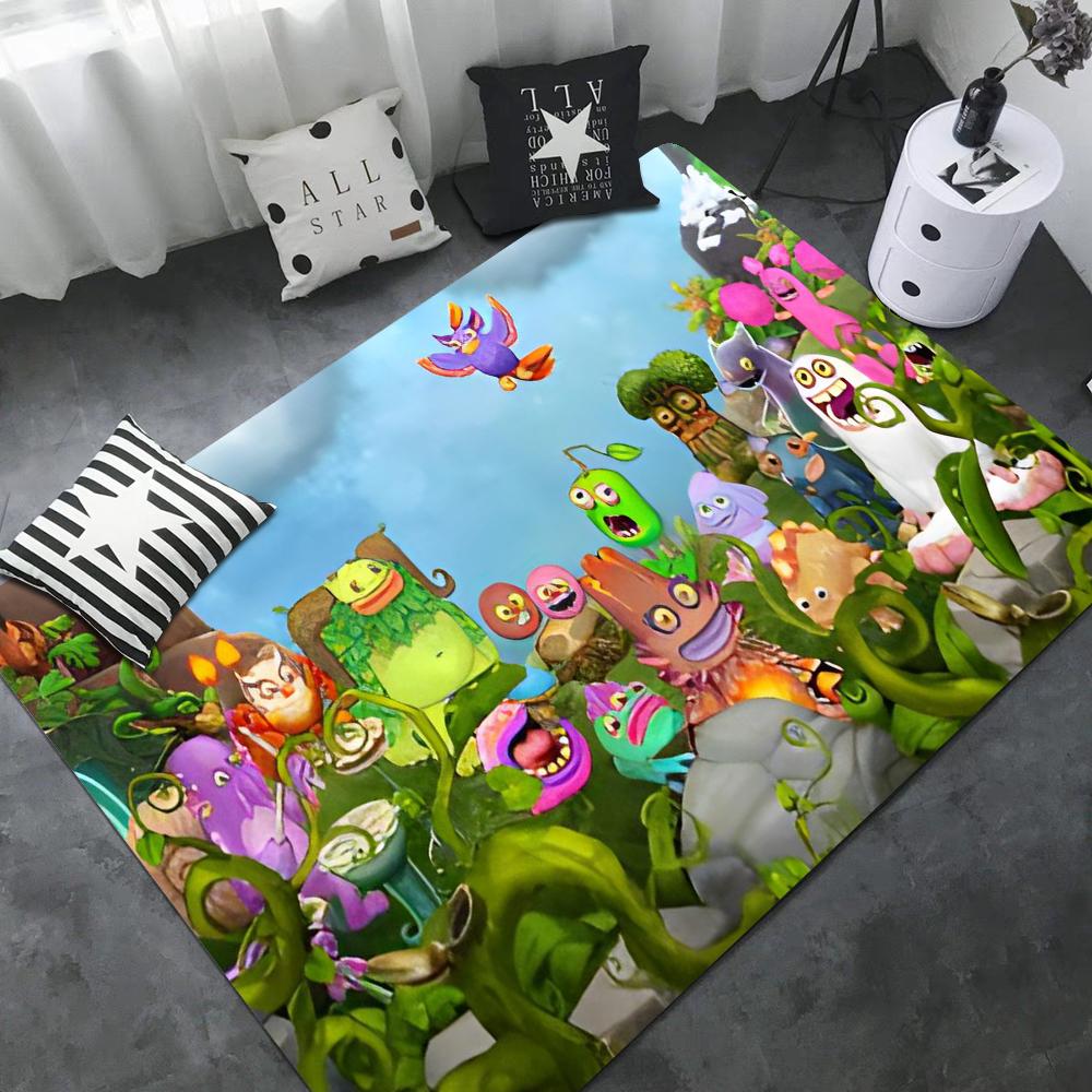 3D My Singing Monsters Kitchen Mat Washable Non-Slip Living Room Sofa Chairs Area Mat Kitchen Modern Home Decor