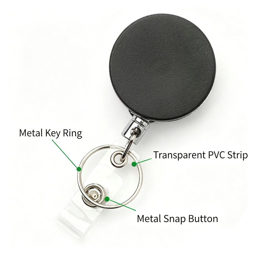 4cm ID Badge Holder Retractable Carabiner Clip Anti-Lost Anti-Lost Key Ring