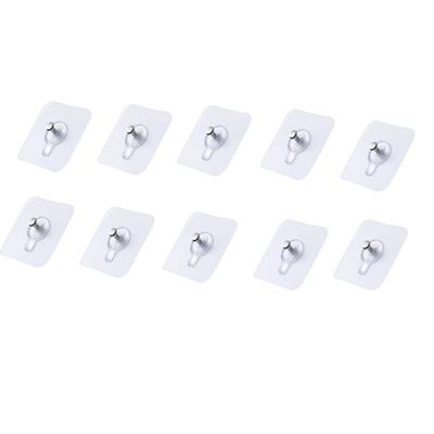 10Pcs Plastic Wall Screws Hanging Nails Transparent Self-adhesive Adhesive Wall Hook Seamless Wall Mount Non Trace Stickers