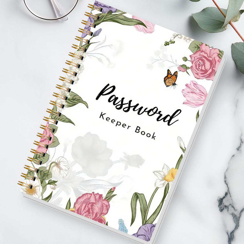 A5 Passwortbuch, Internetkonto- und Website-Login-Organizer, Notizbereich, Perfektes Passwortjournal zur Verwaltung der Cybersicherheit