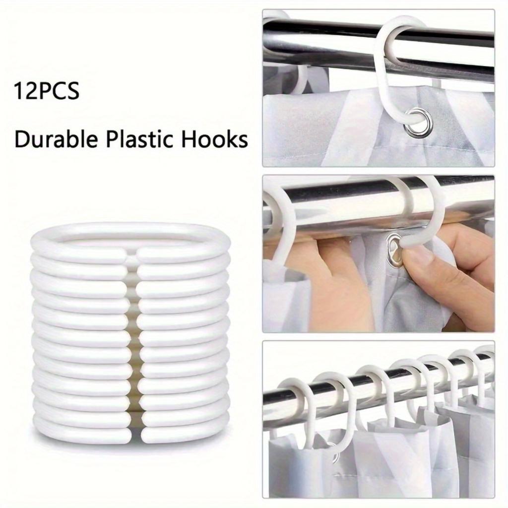 1pc Pink shower curtain with bow pattern, polyester fabric, machine washable, with hooks, suitable for bathroom decoration.