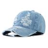 Cotton Ripped Denim Baseball Hat Hip Hop Sunshade Hat Simple Denim Baseball Cap  Street