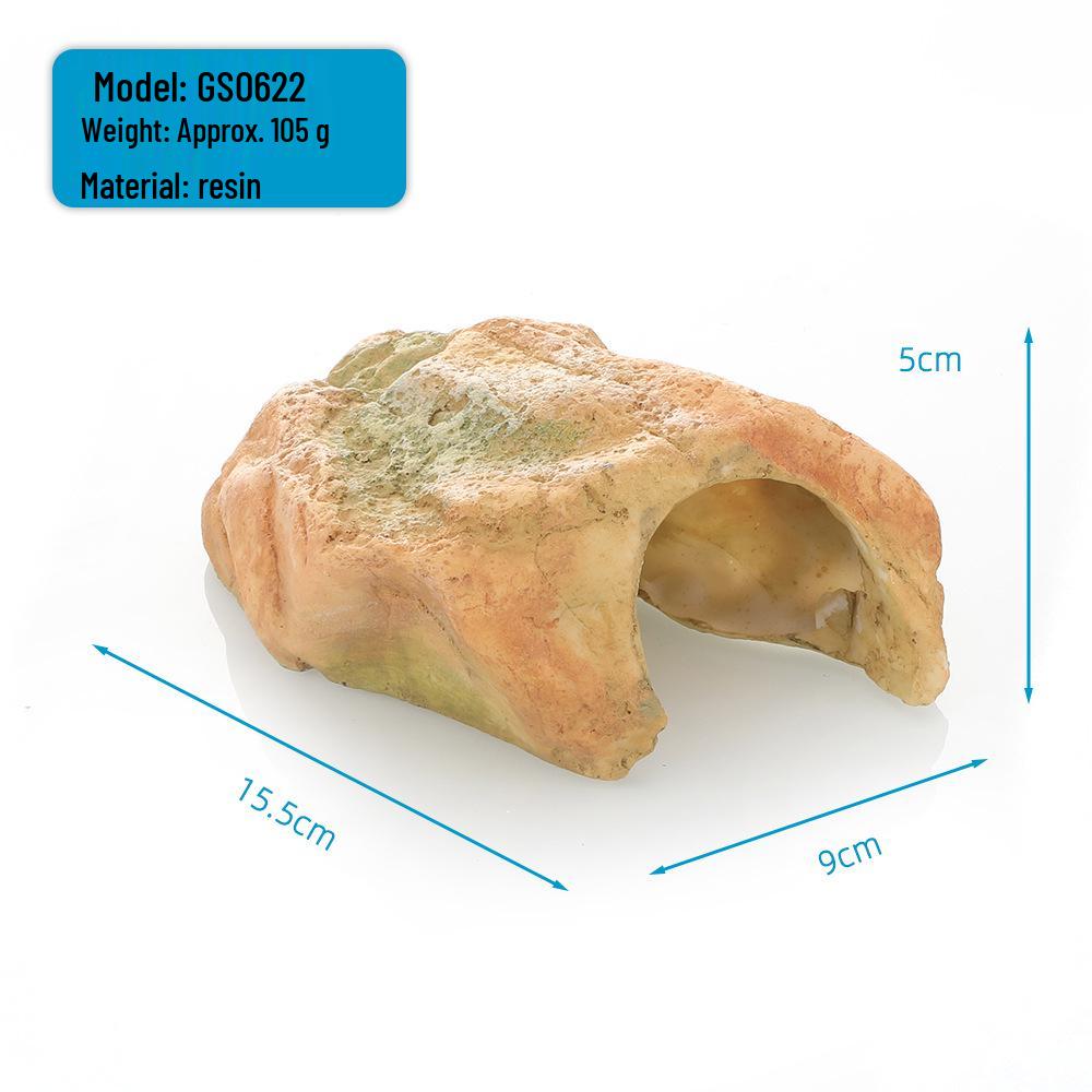 Cachette pour Reptiles et Plateforme pour Tortues Ornement en Résine - Décoration de Rocaille Artificielle pour Aquariums.