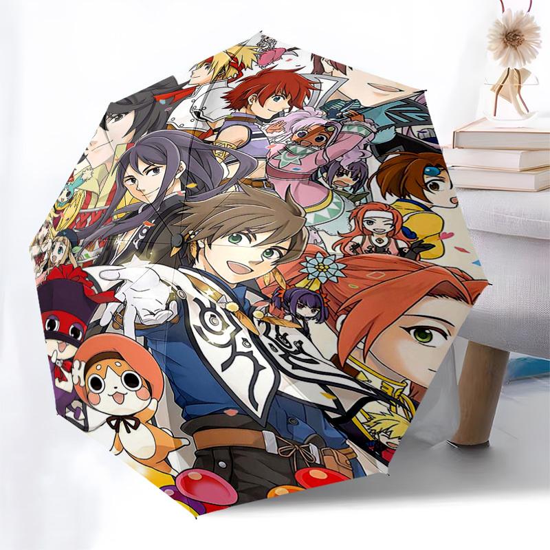 1pc Outdoor Umbrella with "Fire Emblem" Characters - Automatic Opening/Closing, Portable 3-Fold Design, 8-Bone Iron Frame - Perfect Gift for Fans