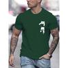 Cat Round Neck T-shirts, Causal Graphic Tees, Short Sleeves Slim Fit Tops, Men's Summer Clothing