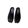 Shoes Woman 2024 Loafers Low Slippers Casual  Luxury New Hoof Heels Slides Fabric Sewing Spring Rubber Slippers