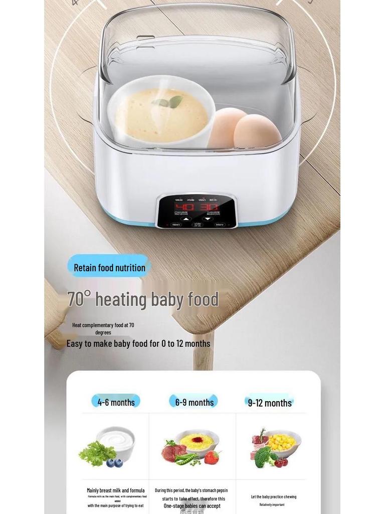 2-in-1 Baby Bottle and Milk Warmer with Thermostat and Sterilizer