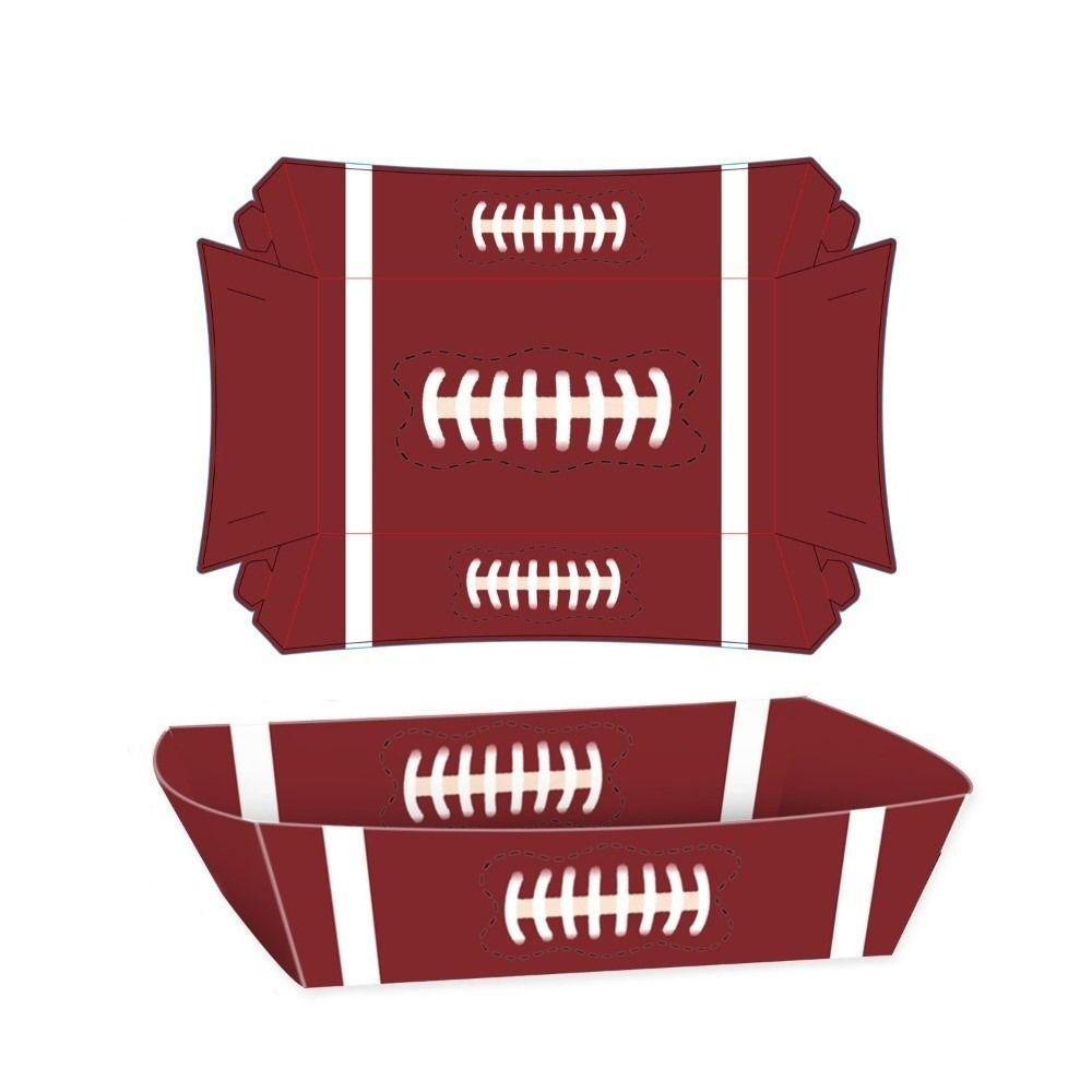 12Pcs Football Theme Paper Food Trays Paper Basketball Baseball Theme Snack Tray Multifunctional Disposable Tableware