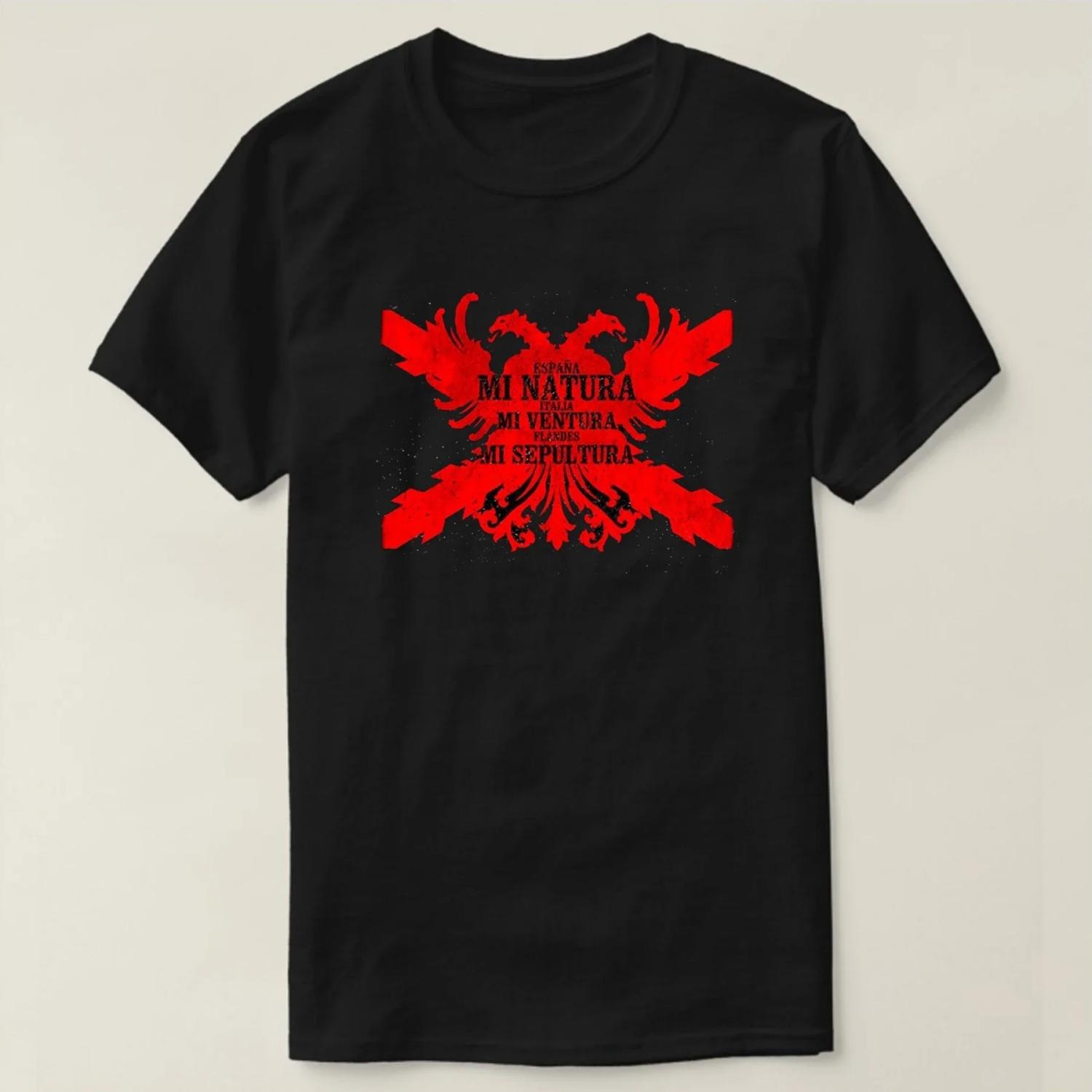 Spanish Tercios De Flandes Motto Eagle Badge T Shirt New 100% Cotton Short Sleeve O-Neck T-shirt Casual Mens Top S чёрный