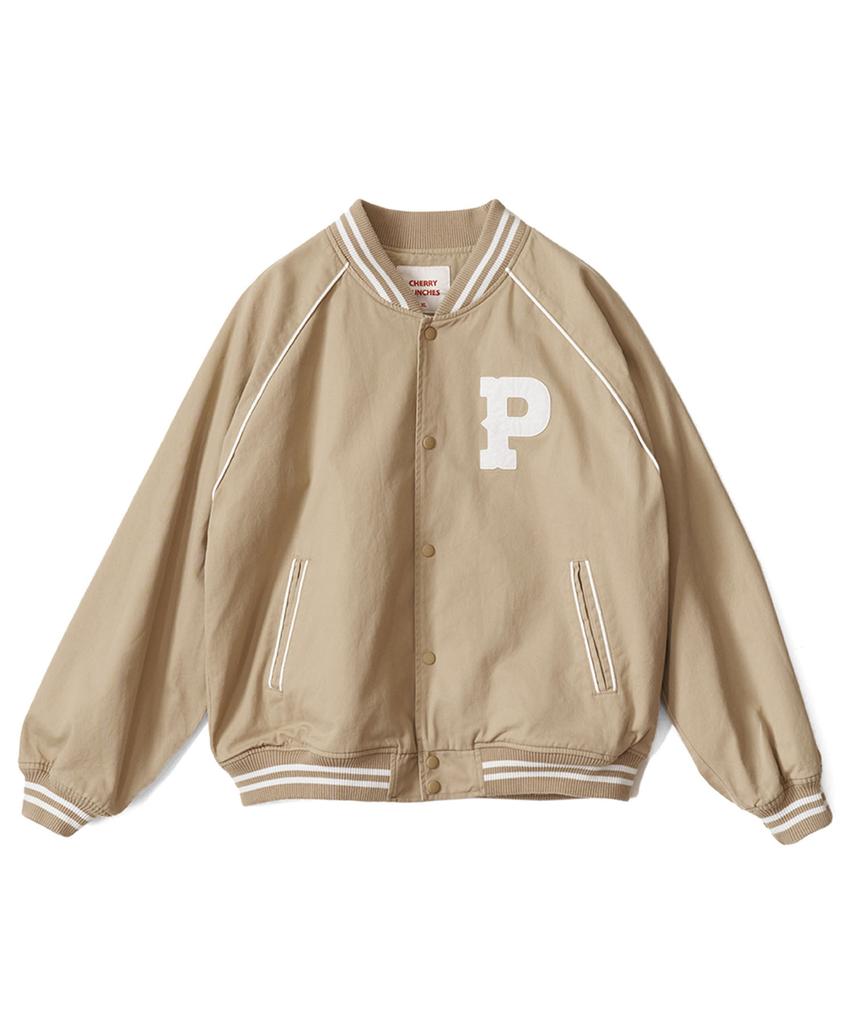 Cherry Punches Western Basketball Jacket (Beige)
