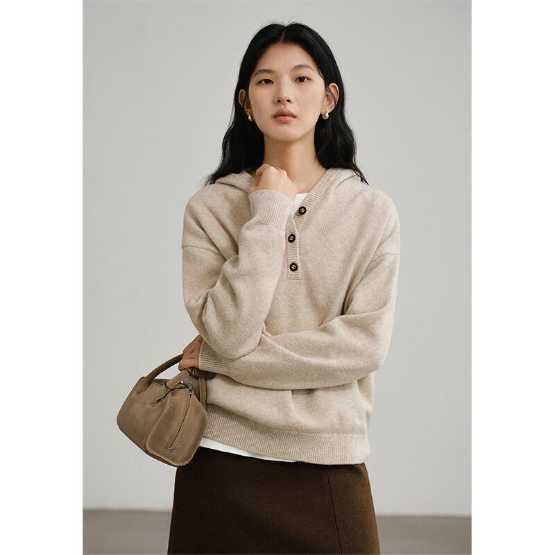 WHIteALLUSION Relaxed Fit Hooded Pullover Sweater M