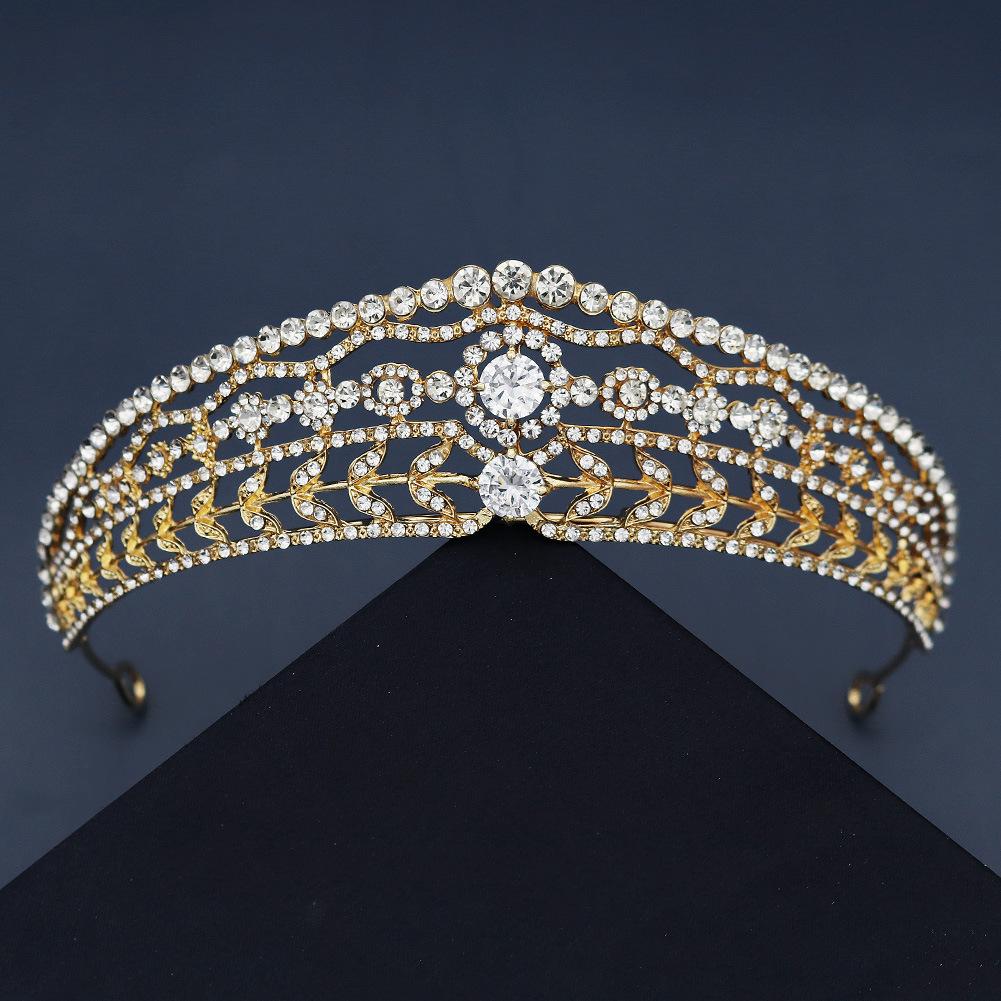 Bridal Headwear High-end Rhinestone Zircon Headband Wedding Dress Hair Accessories New Retro Palace Style Crown