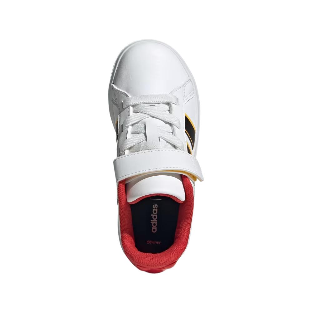 Adidas X Disney Mickey Mouse Grandcourt Fashion Comfortable Versatile Low-Top Kids Running Shoes Kids sneaker Cloud-White Core-Black JQ8067
