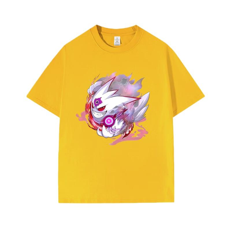 Pokémon Anime Gengar Printing Oversized Cotton Tshirt Men and Women Comfortable Fashion Y2K Childrens Clothing Summer Tshirt