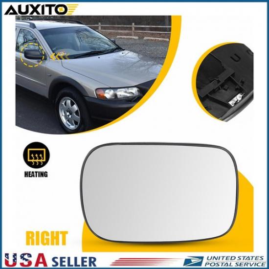 Right Heated Mirror Glass Replacement with Backing Plate Fit Volvo XC70 XC90