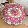 1pc Mandala Pattern Automatic Open/Close Umbrella Compact Folding Umbrella with 8-Rib Shaft for Women/Men, Elegant Birthday1290S