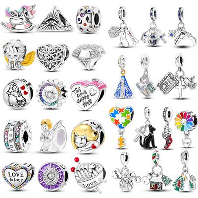New 925 Sterling Silver Angel Diamonds Christmas Tree Beads Charms Fit Original Bracelet Necklace Women Jewelry Making
