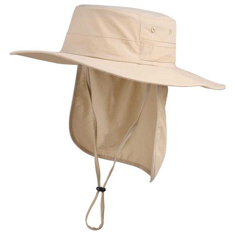 

Новая летняя шляпа от солнца мужская и женская защита от ультрафиолета, ледяная дышащая шляпа-шаль с большими полями, защита от солнца, шляпа от солнца 58CM бежевый