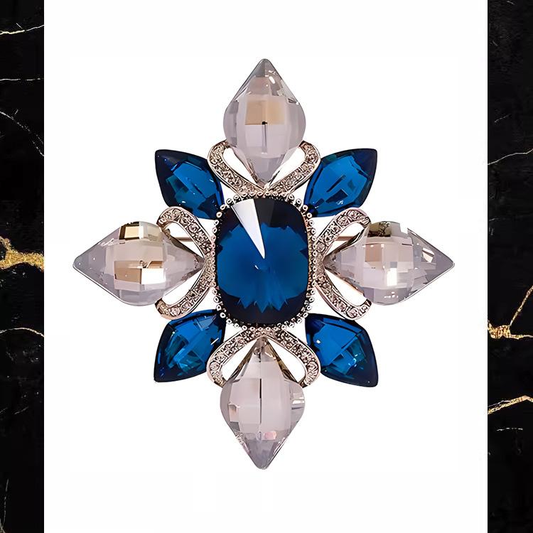 

Роскошные броши-значки из цельных кристаллов геометрической формы для женщин и мужчин, изысканные, со сверкающими стразами, бутиковая булавка-аксессуар, пряжки WHITE