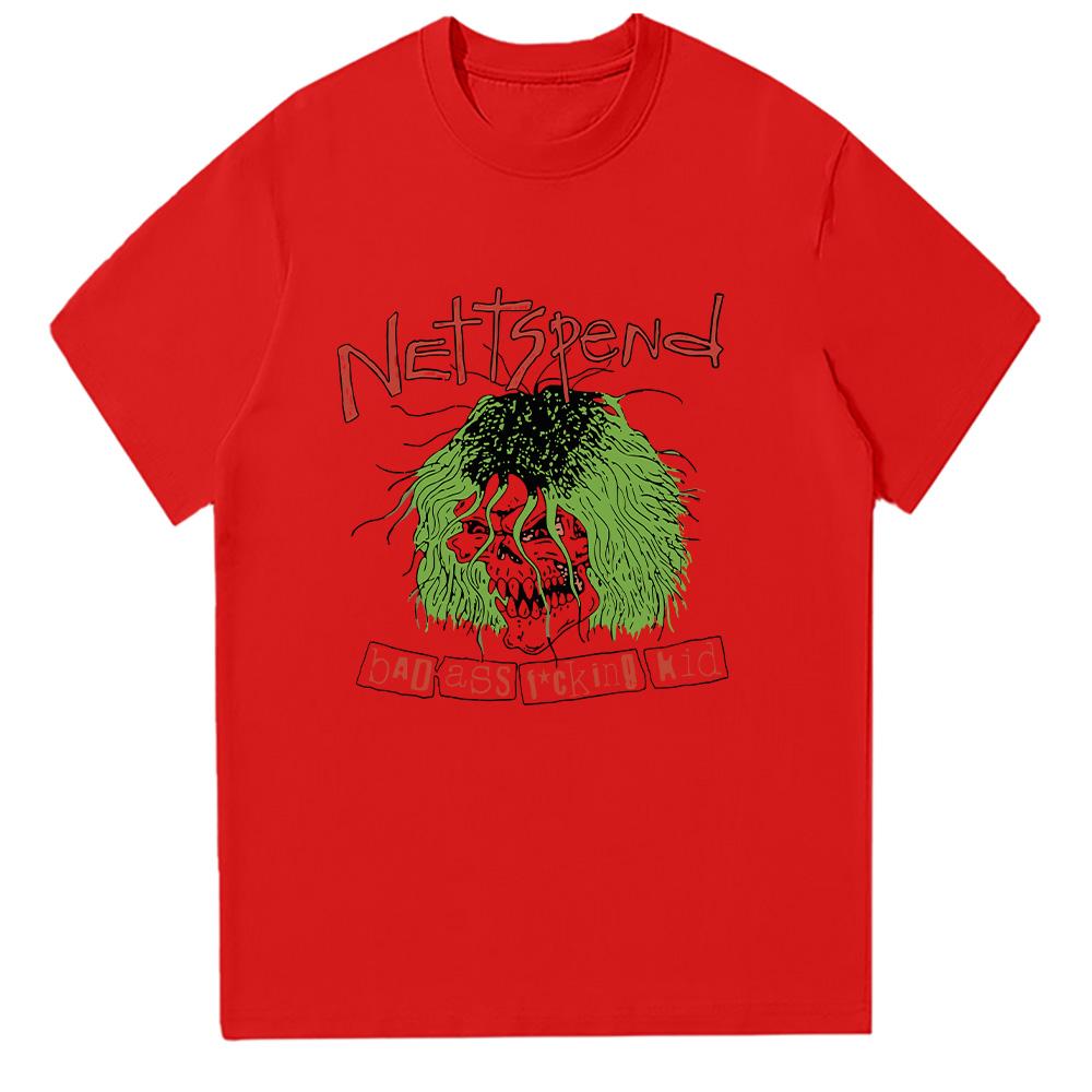 

Nettspend BAFK Футболки Летние Хлопковые С Круглым Вырезом С Коротким Рукавом Унисекс Модные Новые Эстетические Футболки Хип-Хоп Y2K Свободный Уличный Стиль XXL красный