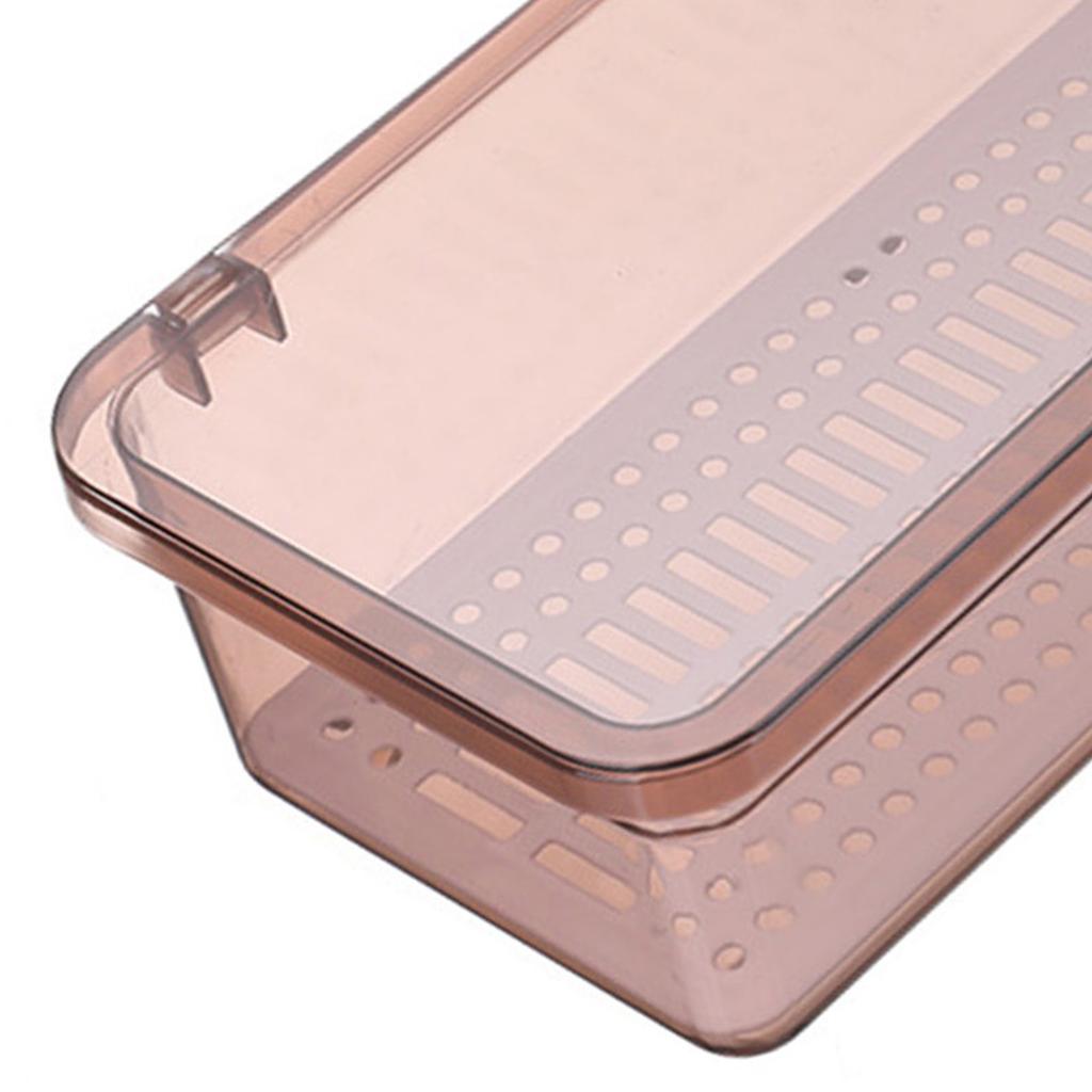 Besteckschale mit Deckel und Abtropfschale Staubdicht Transparent Modisch Silberbesteck Arbeitsplatten-Aufbewahrungsbehälter für die Küche