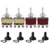 4pcs Toggle Switch 6 Pin 3 Position Momentary ON-OFF-ON Compact Double Pole Double Throw DPDT 15A/AC250V with Waterproof Cap HZ-MON-STAR