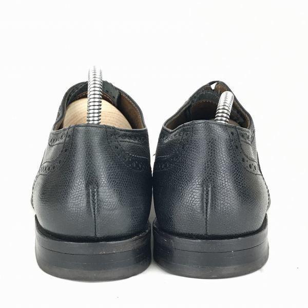 Netherlands Vintage VAN LIER Leather Goodyear Full Brogue Wingtip 10/28.5 Black Pebbled(USED)