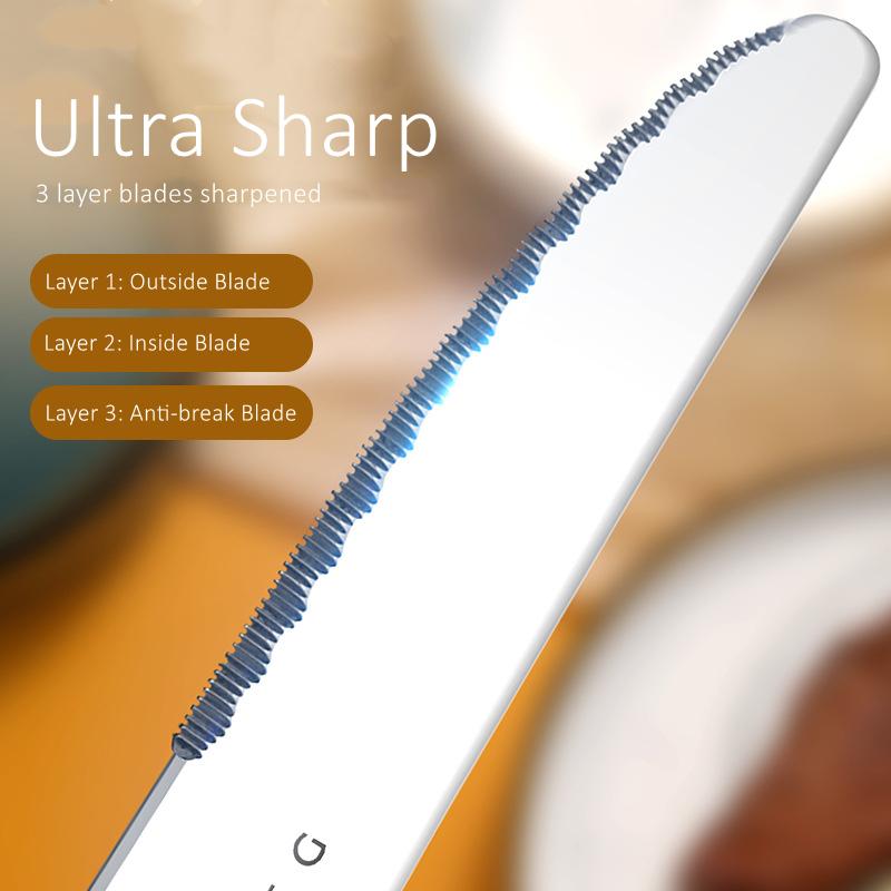 Luxury LFGB Certificated 316L Stainless Steel Cutlery Set 99.9% Anti-bacterial Fork Knife Spoon Flatware Tableware for Banquet