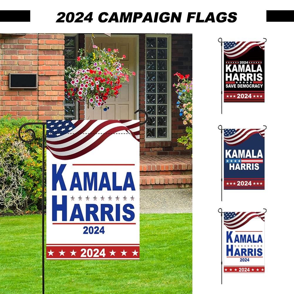 

2024 Kamala Harris Garden Flags Double Sided Yard Flags Yard Double Decor For Outside Car Black U5A4