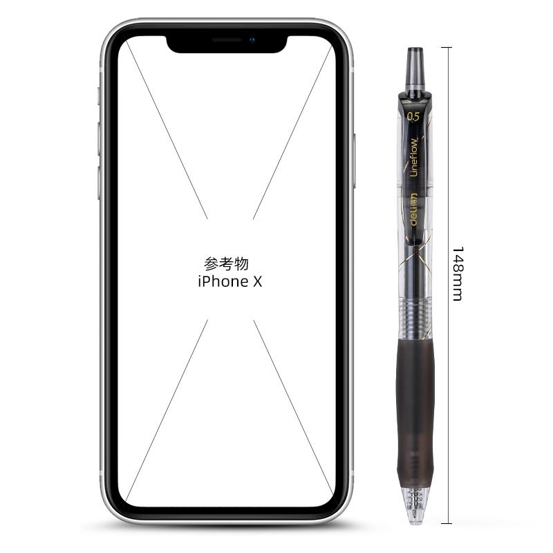 Deli 6pcs 0.5mm Black Ink Quick-drying Gel Pen Signing Pen Office Suppllies Stationery School Supplies Gift