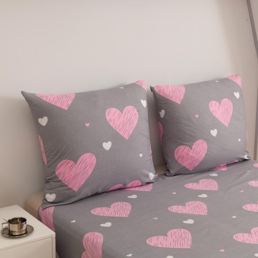 Ropa de cama de algodón 140X200 Corazón Rosa