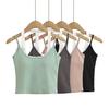 Spicy Color Block Halter Tank Top with Chest Pads - Slimming & Flattering Summer 2023 Women's Camisole
