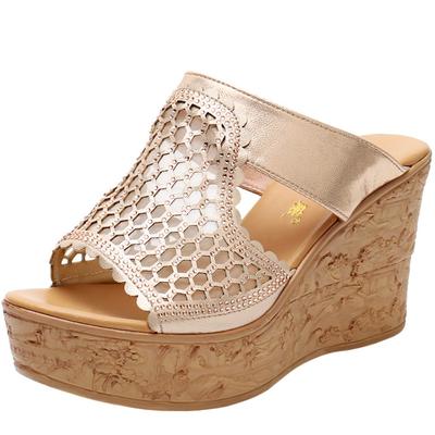 Summer Rhinestone Wedges Heel Women Slippers Platform Peep Toe Height Increasing Slides Sexy Ladies Shoes  De Mujer