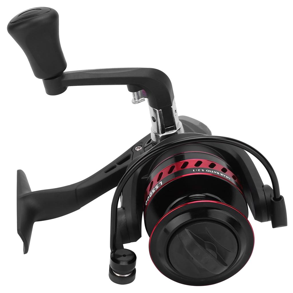 Portable Metal Sea Rod Spinning Fishing Line Reel Rocking Raft Fishing AccessoryLS5000 red black