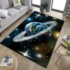 Cosmic Earth Rug with Galaxy Design - Modern Home Decor for Bedroom or Living Room, Unique Space-Themed Carpet